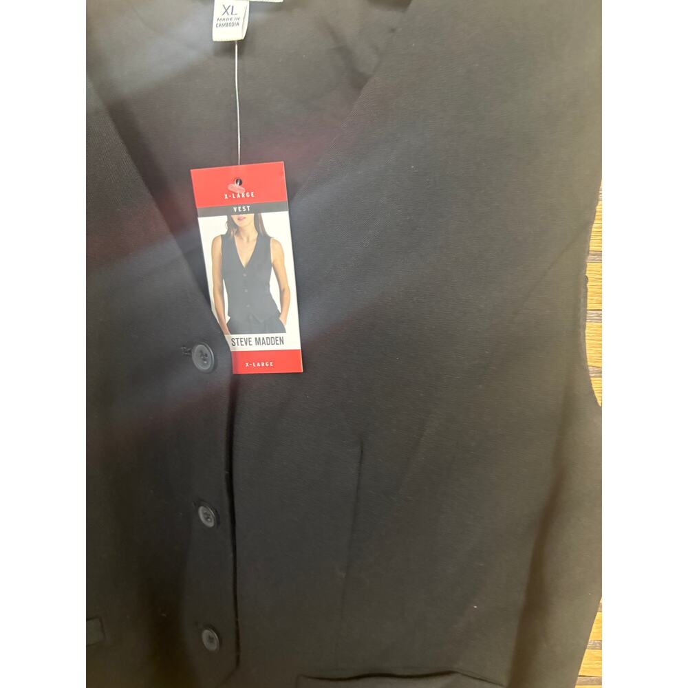 Steve‎ Madden Black Button Front Vest SIze XL - Picture 7 of 7